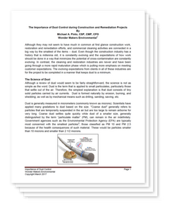 Bad Axe Restoration Products releases white paper on Particulate Control in Mold Remediation